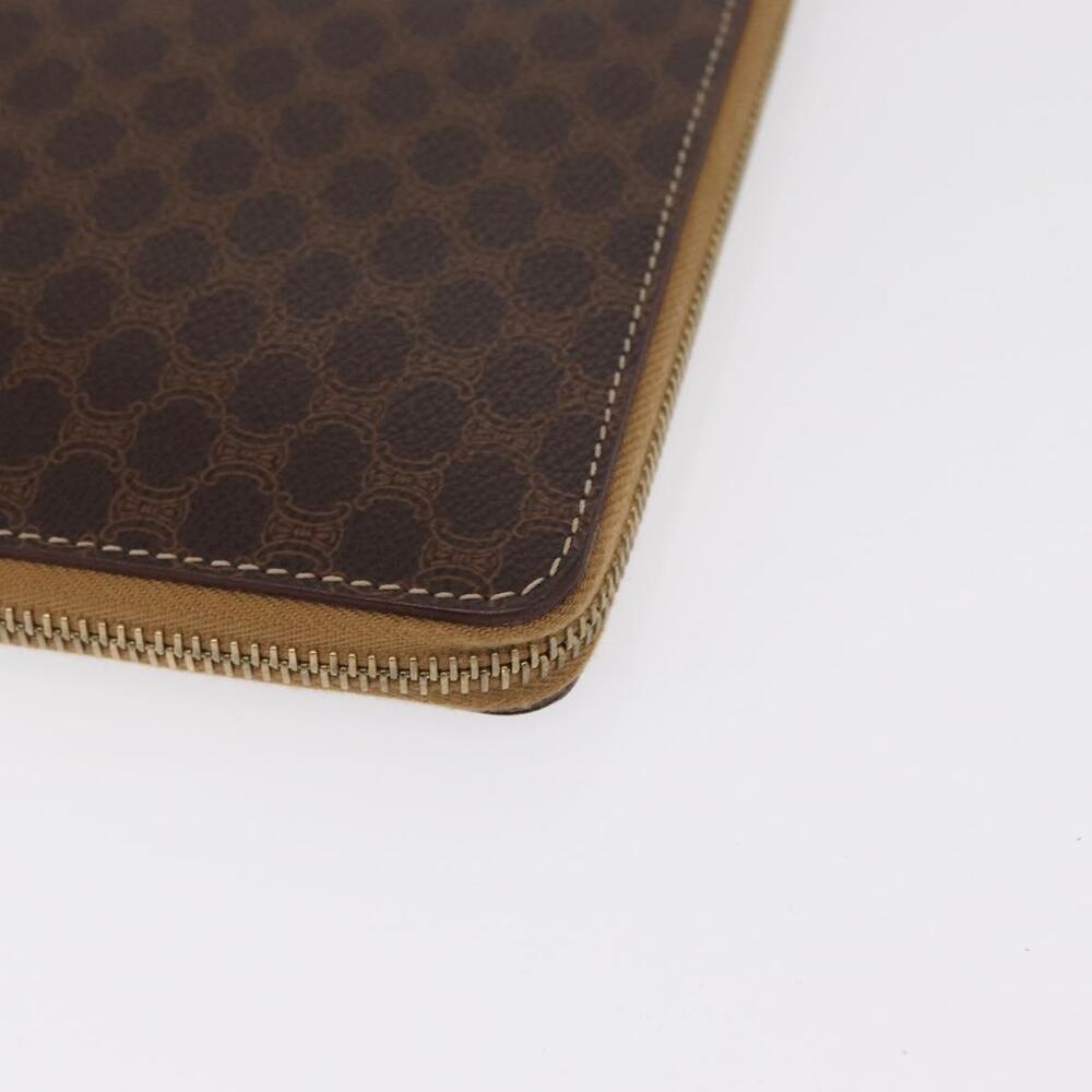 CELINE Macadam Canvas Travel Case PVC Leather Brown Gold Auth ki6242 - Picture 16 of 16